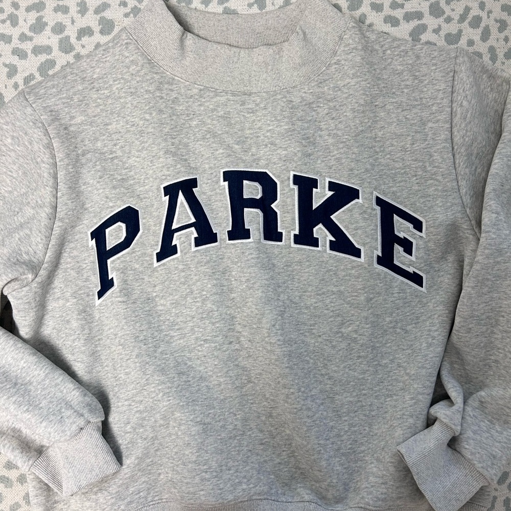 Parke Gray and Blue Varsity Mockneck